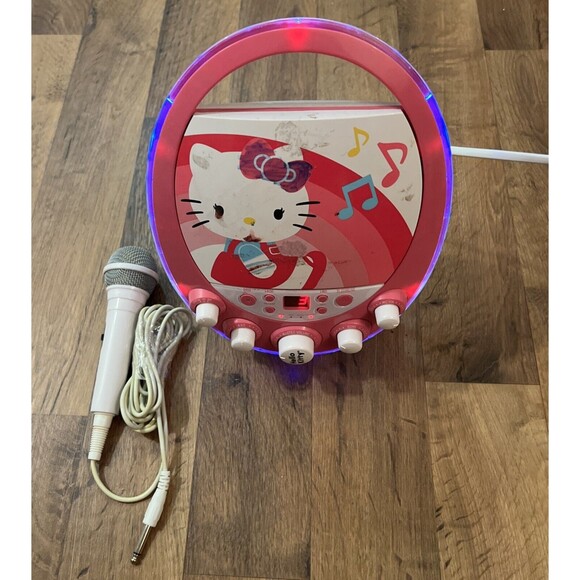 Hello Kitty Disco Party CDG Karaoke Machine CD Player With Microphone, Tested - Picture 1 of 10